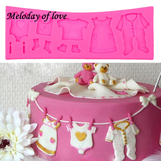 3D Baby Clothes Shower cake molds