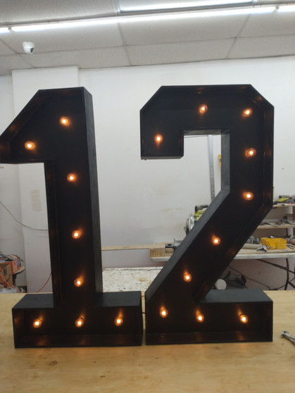 Copy of 4ft tall lighted  black marquee number 12