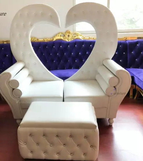 Heart shape love sign weeding king and queen chair