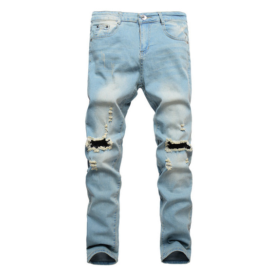 K J .Quality men's  Denim fashion  stone jeans