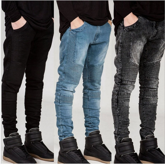 K J designer men's  Denim fashion  stone jeans