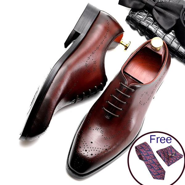 Men leather shoes business dress suit shoes