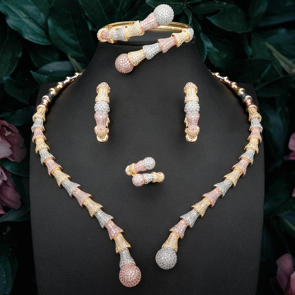 Necklace Earrings Bracelet Ring Full Set