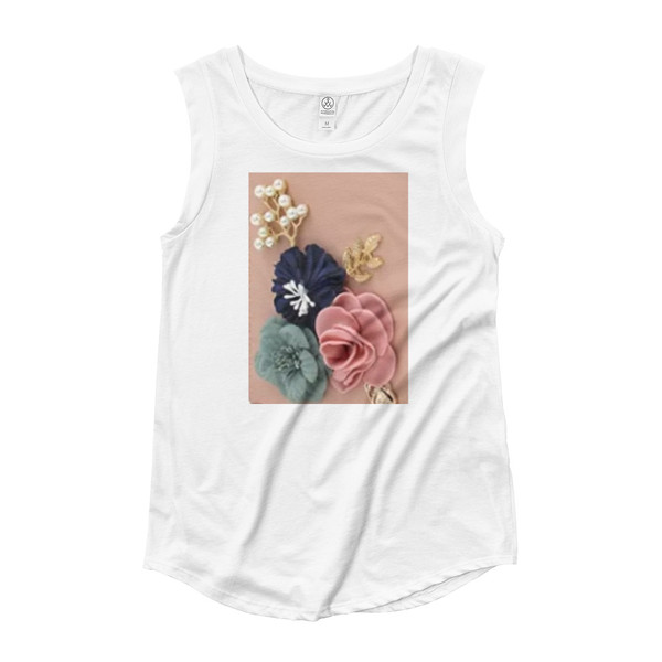 kenny jacks designed Quality floral Ladies’ Cap Sleeve T-Shirt