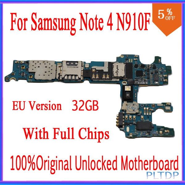 Original unlocked for Samsung Galaxy Note 4 N910F Motherboard with Full Chips,EU Version for Samsung Note 4 N910F Mainboard Original unlocked for Samsung Galaxy Note 4 N910F Motherboard with Full Chips,EU Version for Samsung Note 4 N910F Mainboard