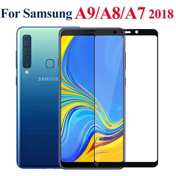 Tempered glass for Samsung A9 A7 2018 A6 A8 Plus 2018 Full Cover Screen Protector for Galaxy A5 2017 J6 Plus 2018 Safety film 9H
