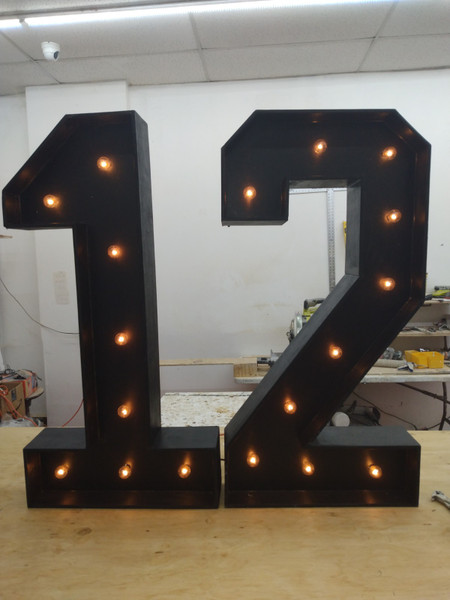 black 4 ft tall number 12 black