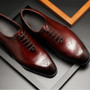 Men leather shoes business dress suit shoes