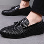 Large size 38-48 tassel plaid men loafers