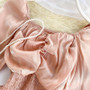 Romantic Pink Shining  Puff Sleeve