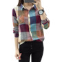 plaid women blouse and shirts