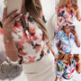 Summer Women 3/4 Sleeve Floral Ls oose Blouse