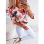 Summer Women 3/4 Sleeve Floral Ls oose Blouse