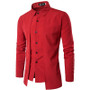 Solid Black Red Shirts for Man clothes