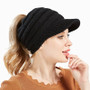  Ponytail Messy Bun Foldable Visor Cap Hat