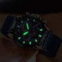 KJ   Top Brand Luxury Stainless Steel Blue Quartz Watch