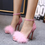 Hairy Sandals Pumps Bridesmaid Bridal Wedding Shoes