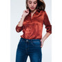 KJ Orange Long Sleeve Blouse in Gold Spot