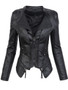 Fashion Gothic faux leather Jacket Women Winter Autumn  Motorcycle Black faux leather coats Outerwear Jacket Dropshipping