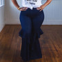 Women Plus Size Vintage Bell-Bottoms Jeans 