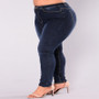  high waist slim denim fashion feet pants