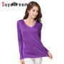 Women T shirt 100% Natural silk base shirt