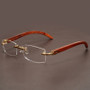 Rimless Wooden Gold Glasses 