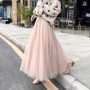  Black Gray Pink Adult Saias Long Skirt