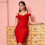 Off Shoulder spagetti  Bandage Dress