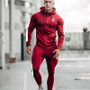 Spring Men Sport Suit Zip Up Hooded Jacket