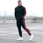 Spring Men Sport Suit Zip Up Hooded Jacket