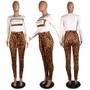 HAOYUAN Leopard Tracksuit Two Piece Set Festival