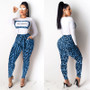 HAOYUAN Leopard Tracksuit Two Piece Set Festival