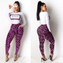 HAOYUAN Leopard Tracksuit Two Piece Set Festival