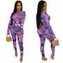 Women Floral Mesh Two Piece Set Top