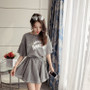 Women Letter Print Mini skirt Set Matching