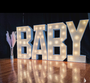 4 ft tall 3 D BABY  lighted wood marquee sign.