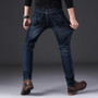 KJ High Quality Dark Blue Print Ripped Jeans Men