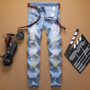 -K J Quality men's  Denim fashion  stone jeans'