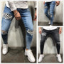 K J Quality men's  Denim fashion  stone jeans//.