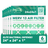 24x24x1 Air Filter 6-Pack MERV 13