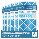 10x20x1 Air Filter 6-Pack MERV 11