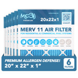20x22x1 Air Filter 6-Pack MERV 11