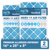 16x25x5 Air Filter 2-Pack MERV 11