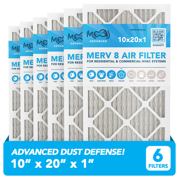 10x20x1 Air Filter 6-Pack MERV 8