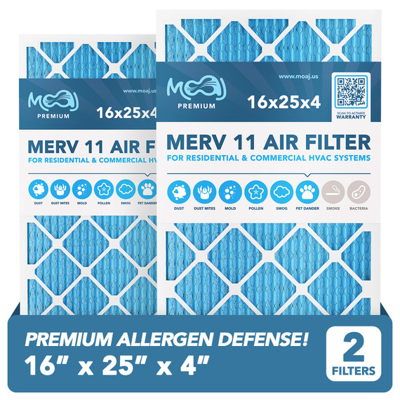 16x25x4 Air Filter 2-Pack MERV 11