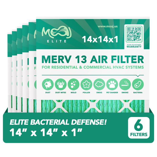 14x14x1 Air Filter 6-Pack MERV 13