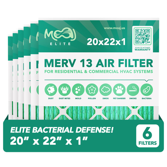 20x22x1 Air Filter 6-Pack MERV 13