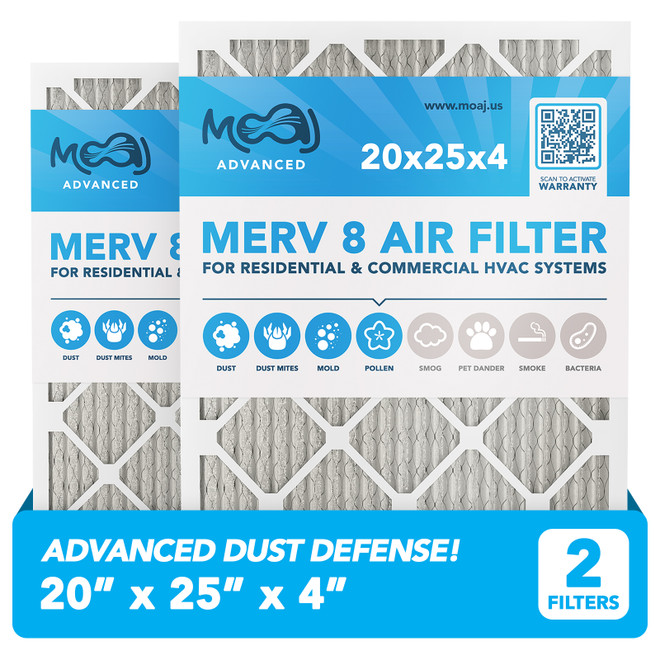 20x25x4 Air Filter 2-Pack MERV 8
