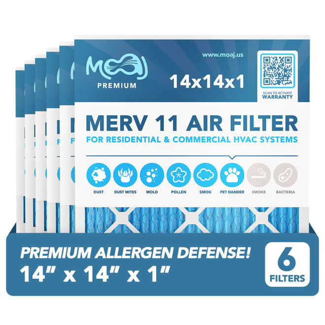 14x14x1 Air Filter 6-Pack MERV 11